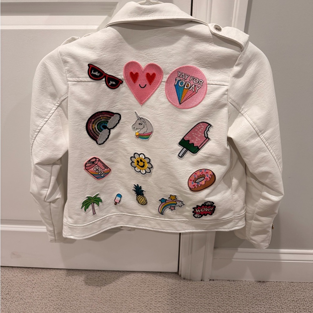 Lola + The Boys White Jacket with Fun Patches - Picture 3 of 4